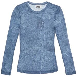GANNI
LONG-SLEEVED DENIM EFFECT TOP - DENIM (BLUE) Size 44 BNWT!